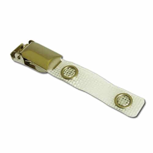 Locking Clip with Reinforced Vinyl Strap and Metal Popper Fastening