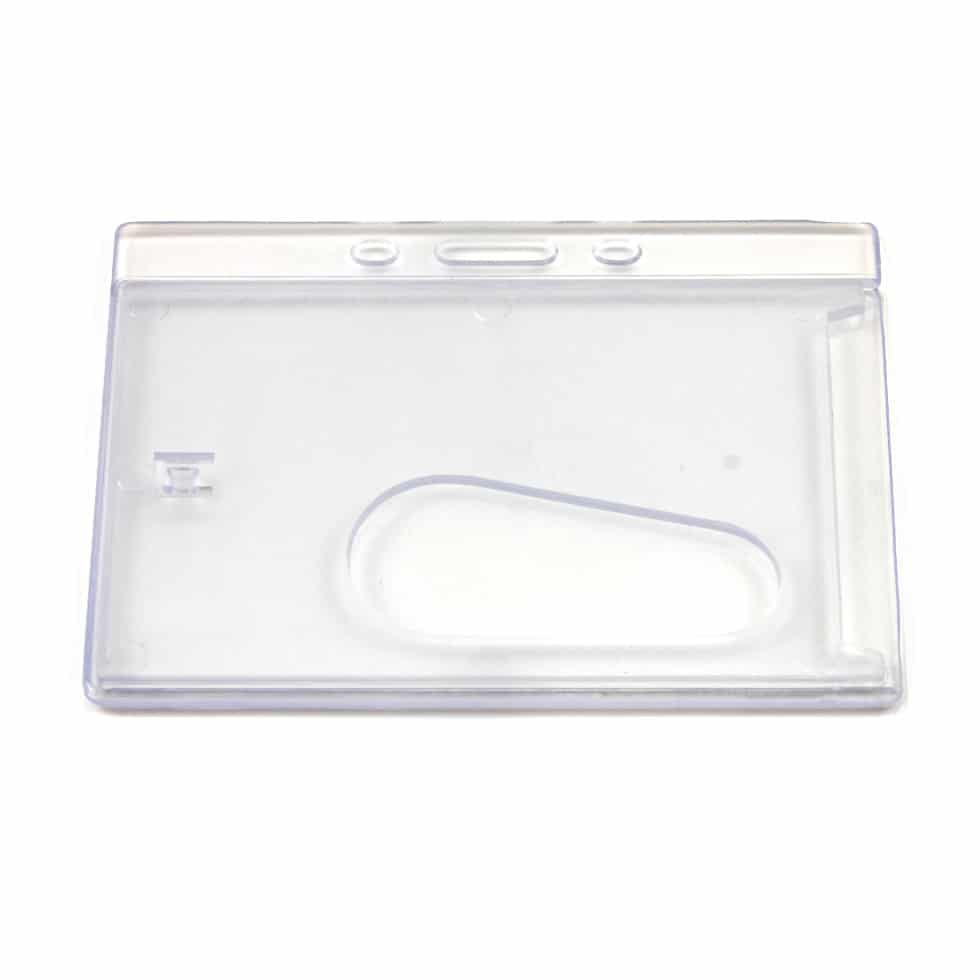 Enclosed Clear Rigid ID Card Holder - Red Strawberry Solutions